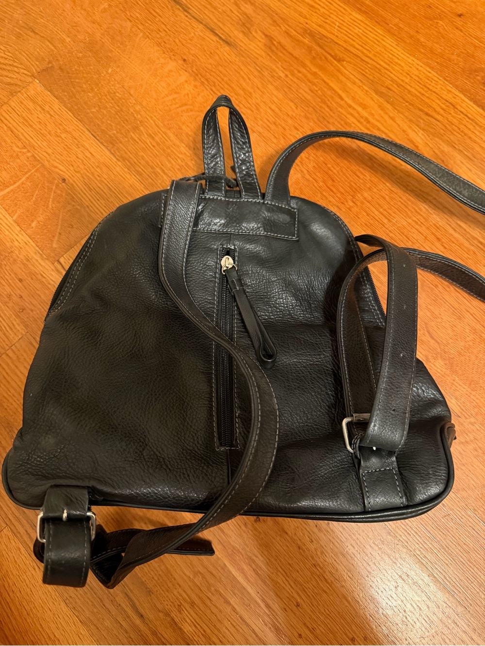 Charter Club Genuine Leather Backpack - Picture 3 of 5